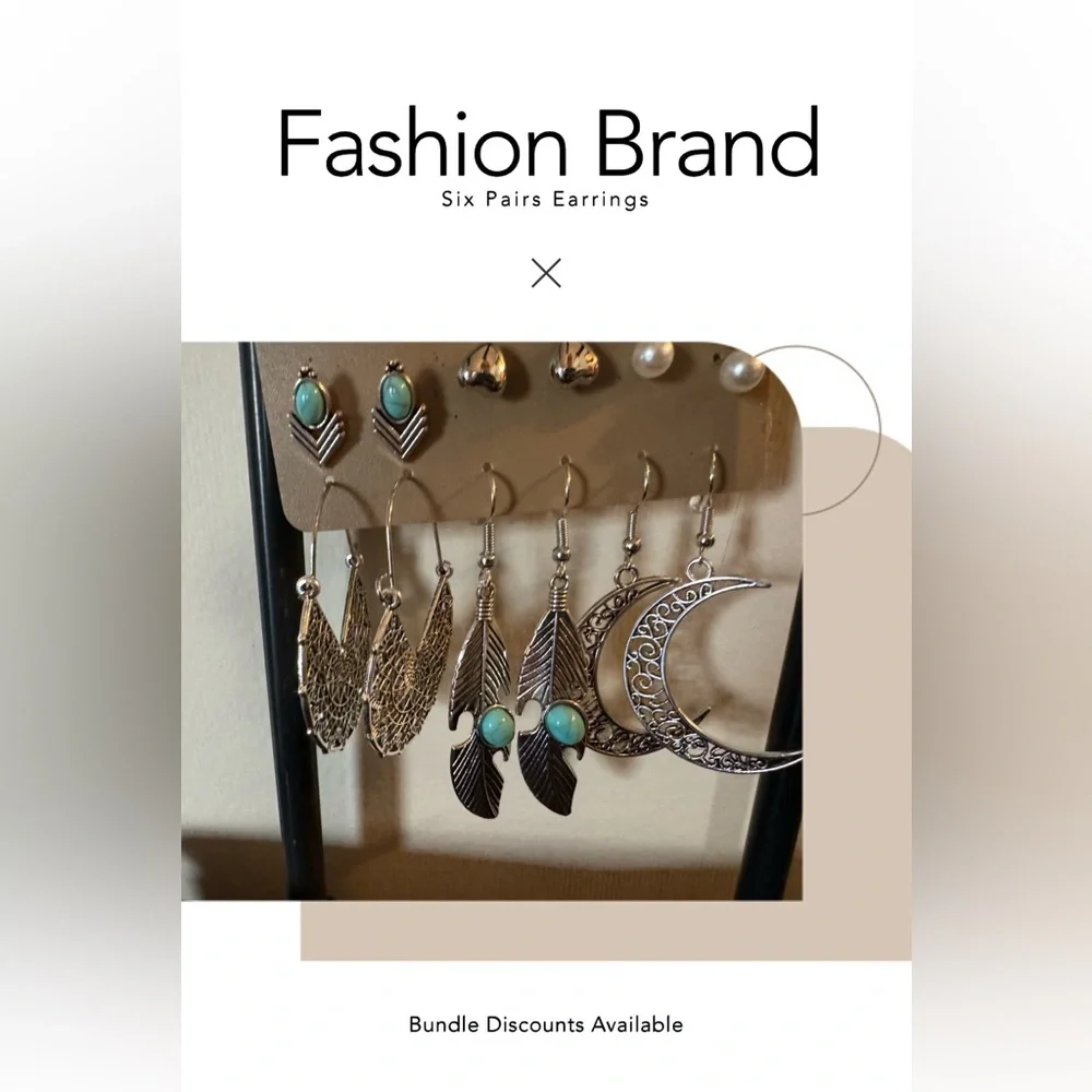 Six Pair Earrings - Picture 2 of 2